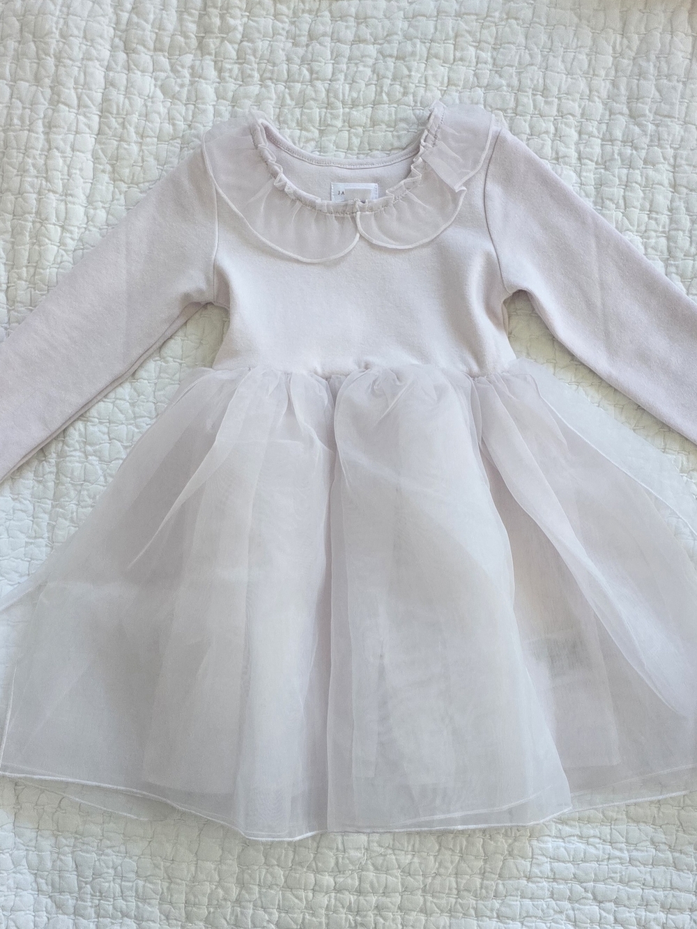 Jamie Kay Pale Pink Tulle Dress with Ruffled Collar